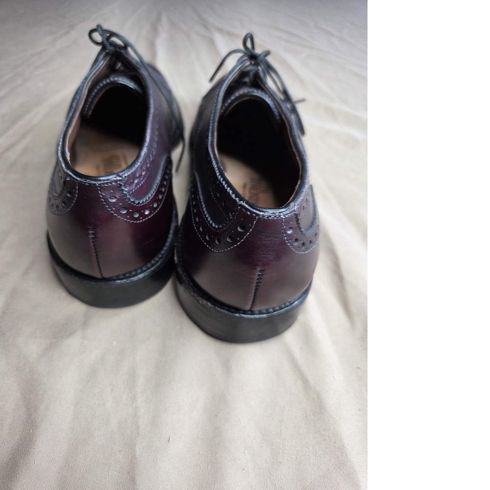 Allen Edmonds Concord Burgundy Leather Wingtip Oxford Mens Size 6.5D Dress - Picture 4 of 13